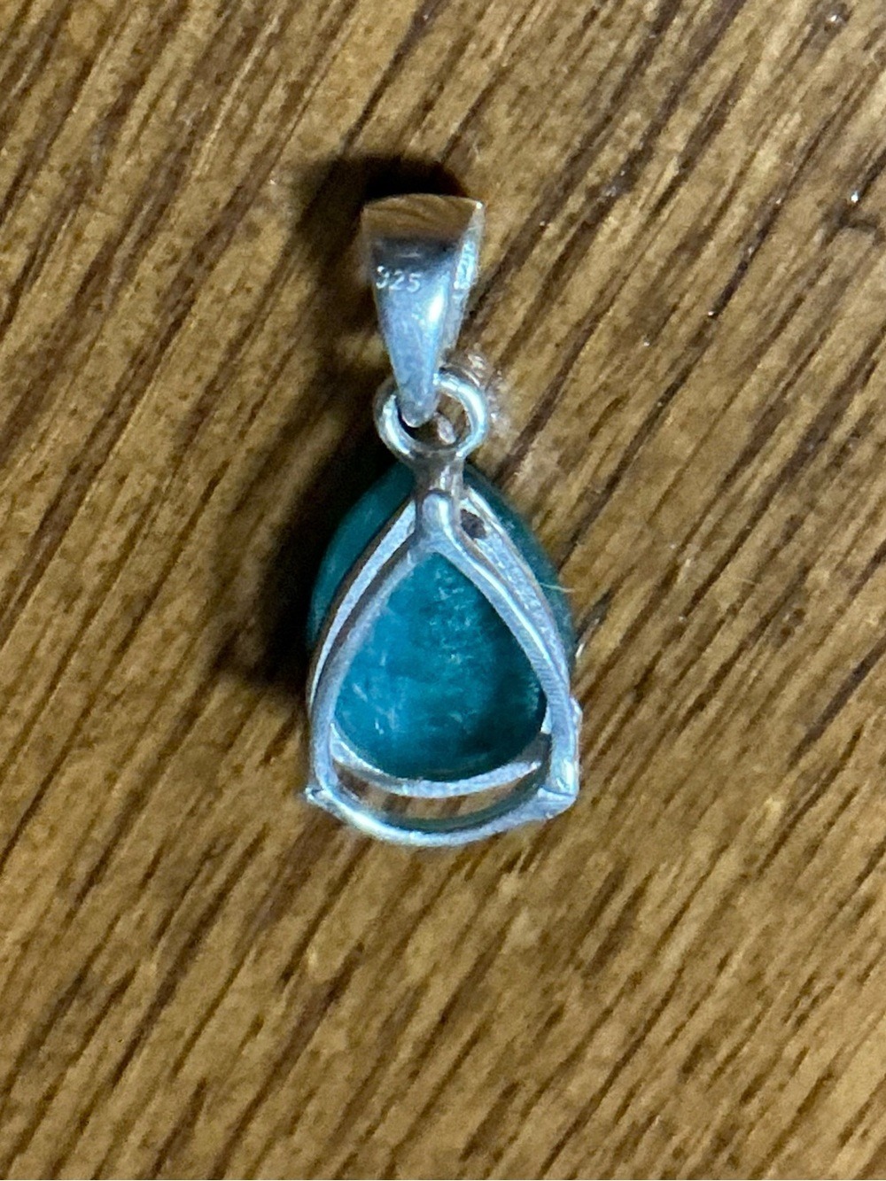 Teardrop Raw Emerald Pendant - Picture 3 of 6